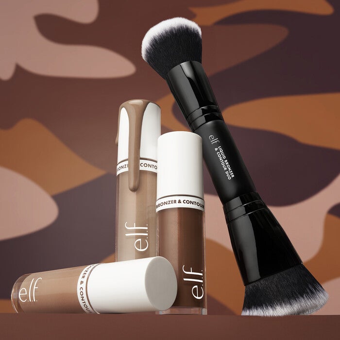 e.l.f. Camo Liquid Bronzer & Contour with the Duo Brush